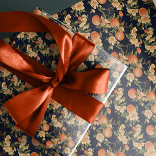 Chique donkere perzik bloesem elegantie cadeaupapier
