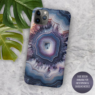 Chique donkerpaarse violette blauwe kwarts agaatpa iPhone 11 pro max hoesje
