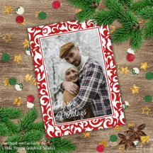 Chique donkerrood wit damast bloemenkunst patroon