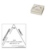 Chique driehoek familienaam rubberstempel (Gestempeld)