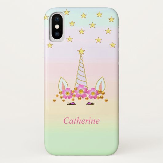 Chique Eenhoorn, Sterren, Bloemen & Gouden Confett Case-Mate iPhone Case (Achterkant)