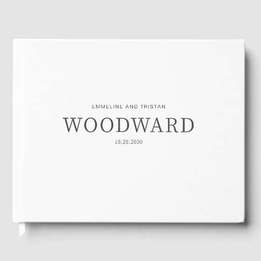 Chique eenvoudig bruiloft gastenboek (Voorkant)