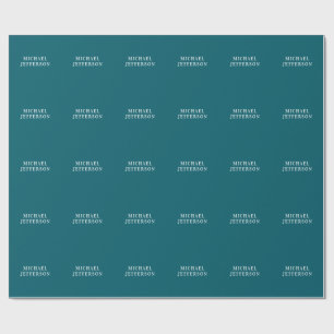 Chique effen donker turquoise kleur gepersonalisee cadeaupapier