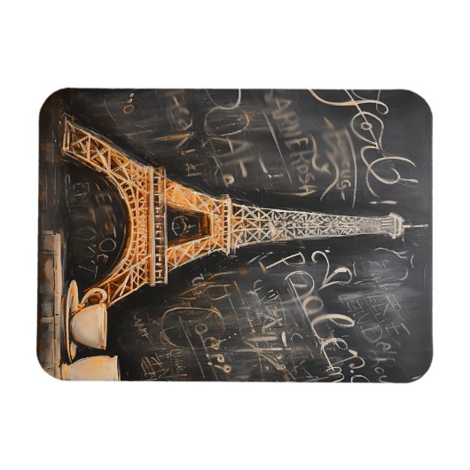 Chique Eiffeltoren Cafe Koffie Chalkboard Parijs Magneet (Horizontaal)