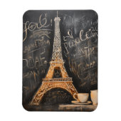 Chique Eiffeltoren Cafe Koffie Chalkboard Parijs Magneet (Verticaal)