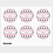Chique Eiffeltoren Roze Gepersonaliseerde stickers (Vel)