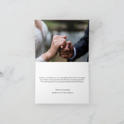 Chique Elegant Donkerbruin Getextureerd Goud Accen Bedankkaart (Binnen)