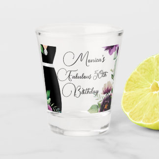 Chique Elegant Fabulous 50th Birthday Gepersonalis Shot Glas