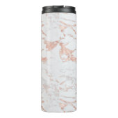 Chique Elegant Marmer en Roos Gouden Folie Monogra Thermosbeker (Achterkant)