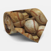 Chique Elegant Modern Baseball Artwork Stropdas (Opgerold)