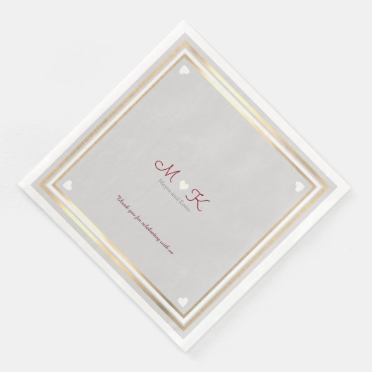 Chique Elegant monogram getrouwd viering receptie Servet (Hoek)
