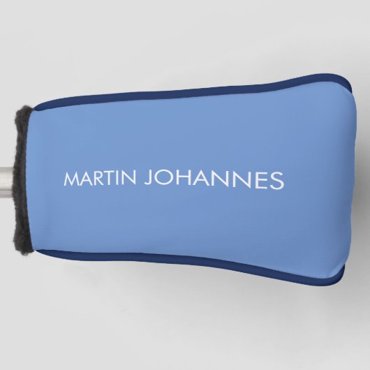 Chique Elegant Plain Stijlvol Blauw Minimalist Golfheadcover (Voorkant)