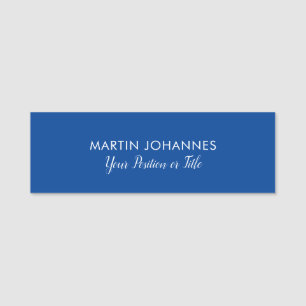 Chique Elegant Plain Stijlvol Blauw Minimalist Naamplaatje