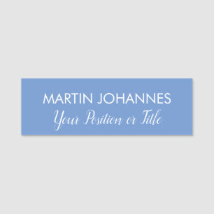Chique Elegant Plain Stijlvol Blauw Minimalist Naamplaatje