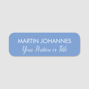Chique Elegant Plain Stijlvol Blauw Minimalist Naamplaatje