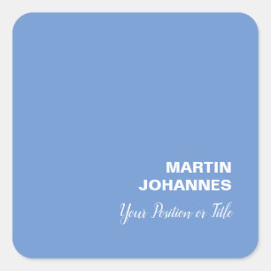 Chique Elegant Plain Stijlvol Blauw Minimalist Vierkante Sticker