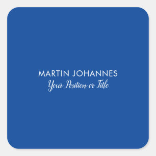 Chique Elegant Plain Stijlvol Blauw Minimalist Vierkante Sticker