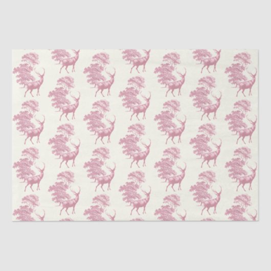 Chique Elegant  Roze Herten in Bos Tissuepapier (Voorkant)