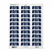 Chique Elegant Script Metallic Blue Navy Label (Full Sheet)
