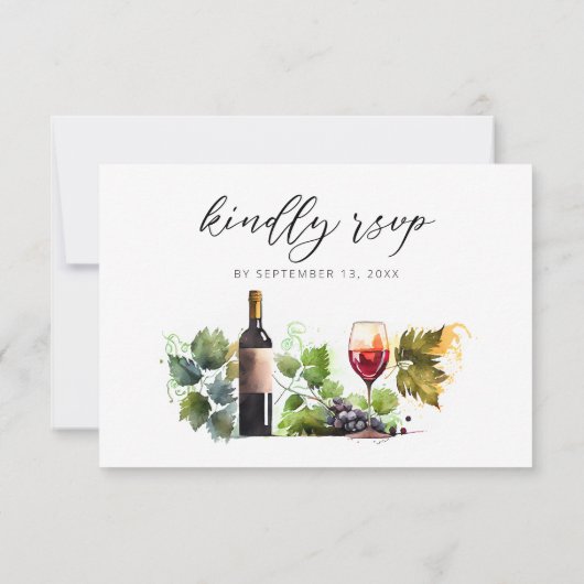 Chique Elegant Waterverf Script Bruiloft RSVP Kaar Bedankkaart (Achterkant)