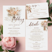 Chique elegante bloemenbruiloft RSVP QR-codekaart Kaart