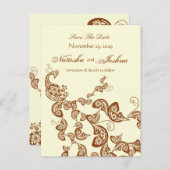 chique elegante bloemencorso bewaar de datum aankondigingskaart (Voorkant / Achterkant)