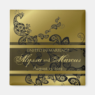  chique elegante bloemencorso bewaar de datum magneet