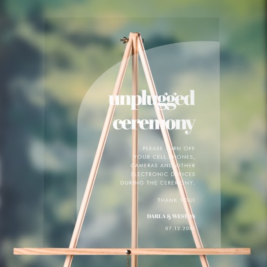 Chique Elegante boog Unplugged ceremonie Frosted Acryl Bord (Neutraal)