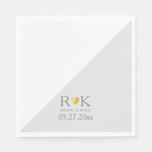 chique elegante bruiloft monogram servet