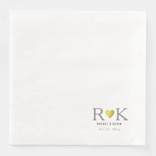 Chique elegante bruiloft monogram servet (Voorkant)