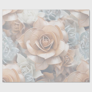 Chique, elegante crèmes & lederen bloem textuur lo cadeaupapier