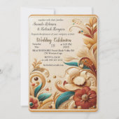 Chique, elegante crèmes & lederen bloem textuur lo kaart (Voorkant)