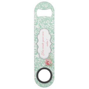 Chique Elegante Damask, Rozen, Motiverend Bericht Speed Flessenopener