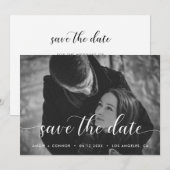 Chique Elegante Fotokaart Save The Date (Voorkant / Achterkant)