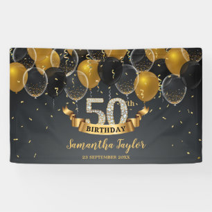 Chique elegante gouden zwarte diamant elke leeftij spandoek