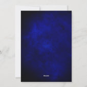 Chique elegante koninklijk blauwe nepschitterende feestdagenkaart (Achterkant)