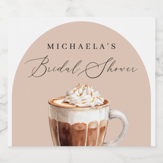 Chique Elegante Liefde Is Een Koffee Bruidscadeauf Sparkling Wijnetiket (Enkel label)