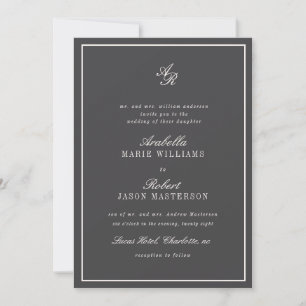 Chique Elegante Luxe Trouwuitnodiging Kaart