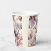 chique elegante moderne bloemblush roze mauve papieren bekers (Links)