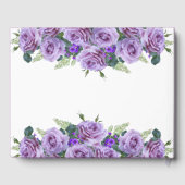 Chique elegante Paarse bloemenbruiloft Gastenboek (Achterkant)