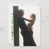 Chique Elegante Paarse Script Foto Bruiloft Kaart (Achterkant)