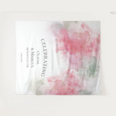 Chique Elegante Roze Roos Licht Saliegroen Trouwta Wandkleed (Voorkant (horizontaal))