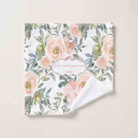 Chique Elegante Rozen, Motiverend Bericht Bad Handdoek (Wasdoekje)