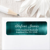 Chique Elegante Script Metaal Teal Label (Insitu)