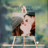 Chique elegante witte fotoscript bruiloft welkom acryl bord (Neutraal)