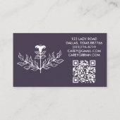 Chique elegante witte lelie QR code bestelling dan Visitekaartje (Achterkant)