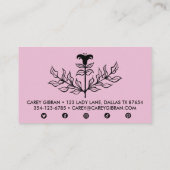 Chique Elegante Zwarte Lelie BESTEL DANK U Zacht R Visitekaartje (Achterkant)