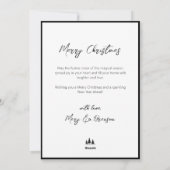 Chique Elegante Zwarte Witte Kerstboom Feestdagenkaart (Achterkant)