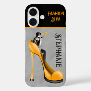 Chique Elegantie: Modieuze Dame die een Kus Blaast iPhone 16 Hoesje