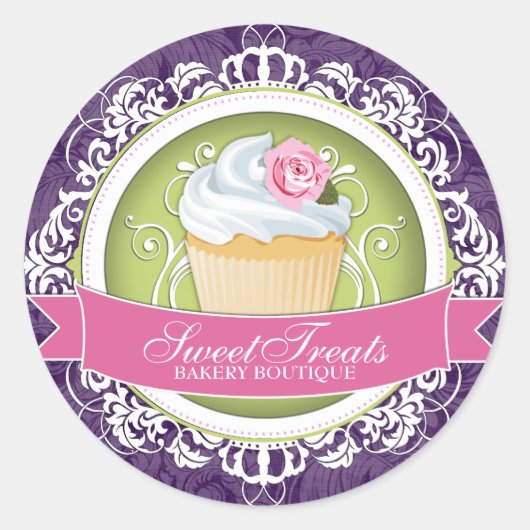 Chique en Elegant Cupcake Box Stickers (Voorkant)